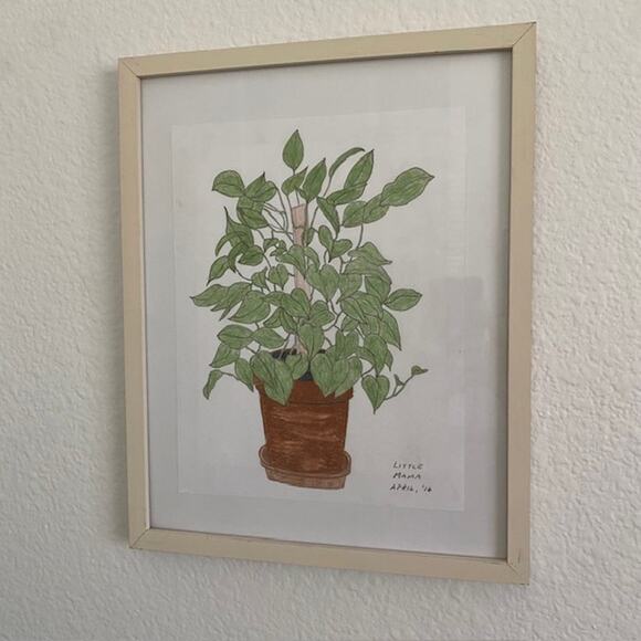 Original Art Philodendron "Little Mama"‎ April 2016 Pencil Drawing Framed - Picture 7 of 10